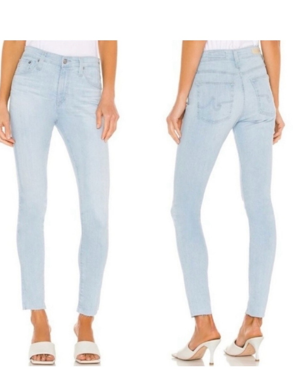AG Light Wash High-Rise Skinny Jeans - Women